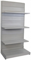 Scaffale metallico verniciato alluminio a parete per negozio cm. 97x50x200h