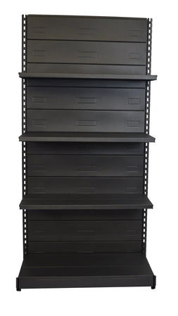 Scaffale metallico verniciato nero ghisa a parete cm. 100x50x200h
