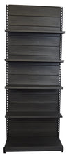 Scaffale in metallo verniciato nero ghisa per arredo negozio cm. 100x50x250h