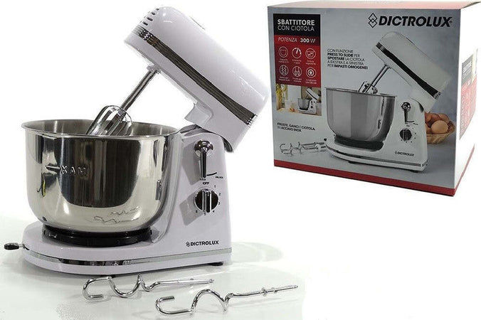 Sbattitore Con Coppa 300w 3.5litri 6 Velocit? Fruste Acciaio Robot Cucina 602074 Casa e cucina/Elettrodomestici per la cucina/Robot da cucina frullatori e impastatrici/Mixer da cucina/Sbattitori elettrici Trade Shop italia - Napoli, Commerciovirtuoso.it