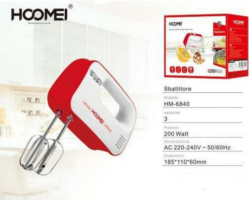 Sbattitore Elettrico Frullatore Impastatore 3 Velocita' 200 Watt Hoomei Hm-6840 Casa, arredamento e bricolage > Elettrodomestici > Sbattitori Trade Shop italia - Napoli, Commerciovirtuoso.it