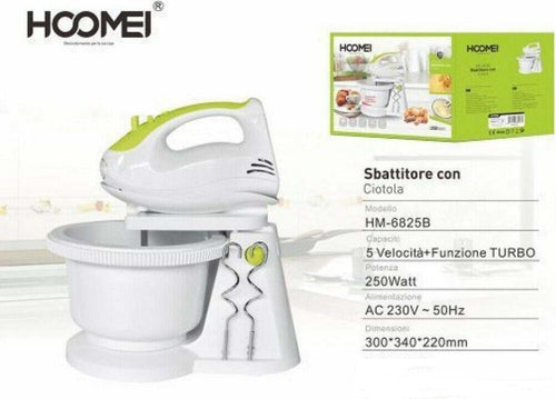 Sbattitore Elettrico Frullatore Impastatore 5 Velocita' 250 Watt Hoomei Hm-6825b Casa, arredamento e bricolage > Elettrodomestici > Sbattitori Trade Shop italia - Napoli, Commerciovirtuoso.it