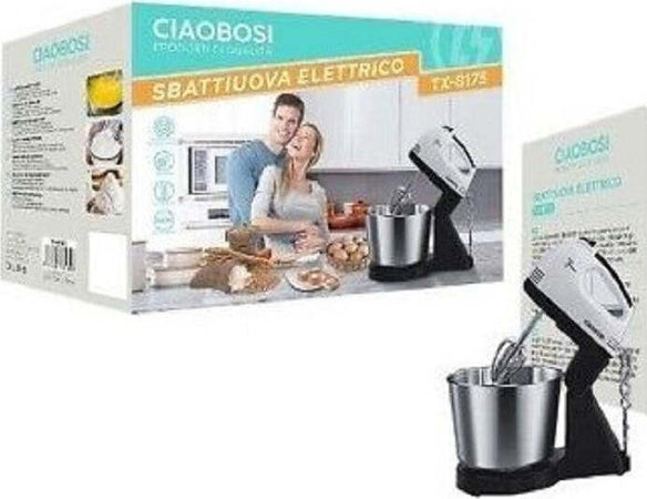 Sbattiuova Frusta Sbattitore Elettrico Miscela 100w Con Secchio Acciaio Tx-8175 Casa e cucina/Elettrodomestici per la cucina/Robot da cucina frullatori e impastatrici/Mixer da cucina/Sbattitori elettrici Trade Shop italia - Napoli, Commerciovirtuoso.it