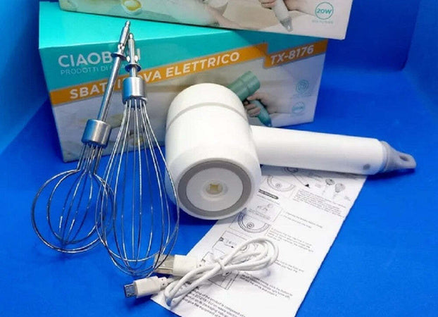 Sbattiuova Sbattiuovo Panna Sbatti Uova Elettrico 20w Ricaricabile Usb Tx-8176 Casa e cucina/Elettrodomestici per la cucina/Robot da cucina frullatori e impastatrici/Mixer da cucina/Sbattitori elettrici Trade Shop italia - Napoli, Commerciovirtuoso.it