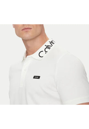 calvin klein POLO STRETCH PIQUE LOGO COLLAR POLO da uomo