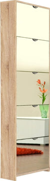 SC11-scarpiera-ingresso-moderna-bianca-2-ante-legno-salvaspazio-armadio-specchio-marrone-rovere