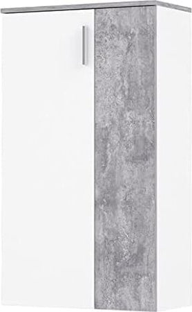 SC2-scarpiera-ingresso-moderna-bianca-2-ante-legno-salvaspazio-armadio-bianco-grigio-cemento