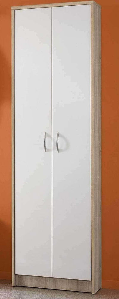 SC41-scarpiera-ingresso-moderna-bianca-2-ante-legno-salvaspazio-armadio-bianco-marrone