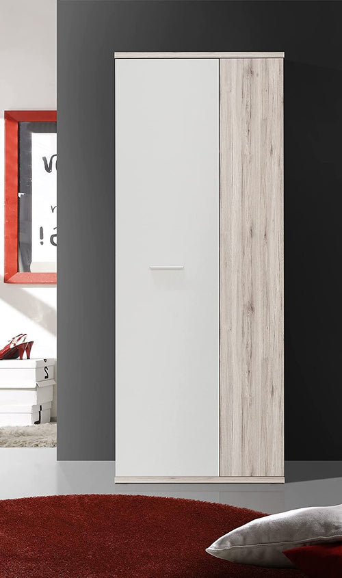 SC555-scarpiera-ingresso-moderna-bianca-2-ante-legno-salvaspazio-armadio-bianco-marrone-sabbia