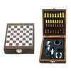 Set sommelier 4 accessori con scacchiera in acciaio e legno per decorazioni natalizie