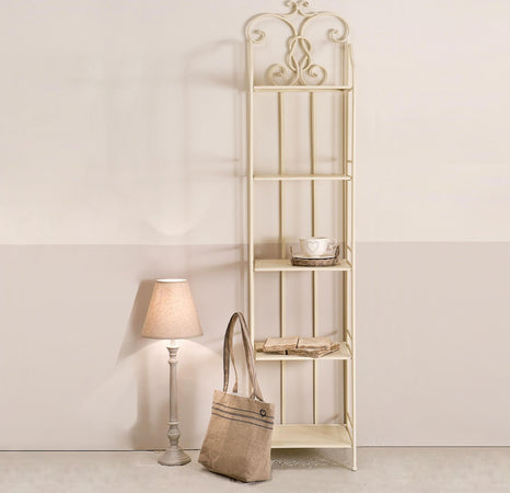 Scaffale-5-piani-stile-provenzale-in-ferro-verniciato-Bianco-Milani-Home