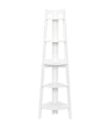 Scaffale Angolare A 5 Ripiani Mobile In Legno Arredo Per La Casa Colore Bianco