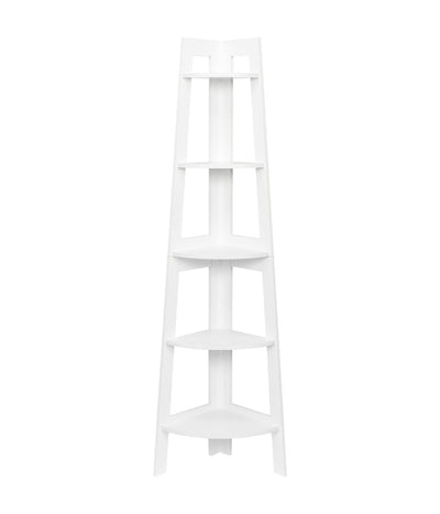 Scaffale Angolare A 5 Ripiani Mobile In Legno Arredo Per La Casa Colore Bianco