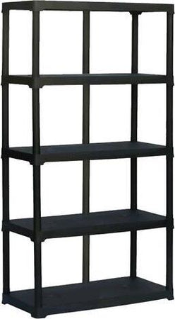 Scaffale in resina nero rinforzato da esterno montaggio rapido 100 x 40 con 5 ripiani Casa e cucina/Organizzazione interni/Porta oggetti cassetti e scaffali/Unità di mensole La Zappa - Altamura, Commerciovirtuoso.it