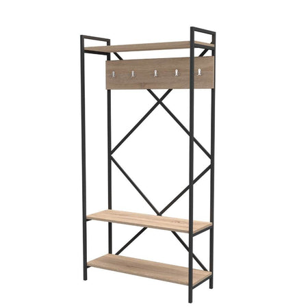 Scaffale ingresso appendiabiti Kety metallo antracite