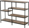 Scaffale-Libreria-Asimmetrica-in-Stile-Industriale,-in-Legno-e-Metallo-Nero,-120x32x95cm-TG6838-046TG6