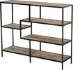 Scaffale-Libreria-Asimmetrica-in-Stile-Industriale,-in-Legno-e-Metallo-Nero,-120x32x95cm-TG6838-046TG6
