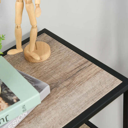 Scaffale-Libreria-Asimmetrica-in-Stile-Industriale,-in-Legno-e-Metallo-Nero,-120x32x95cm-TG6838-046TG6