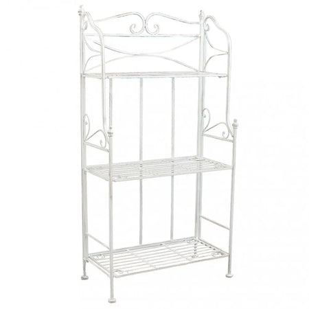 Scaffale Da Terra Stile Provenzale Ferro Bianco Intagliato