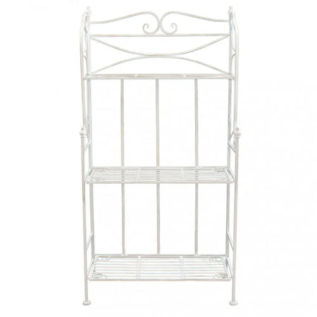 Scaffale Da Terra Stile Provenzale Ferro Bianco Intagliato