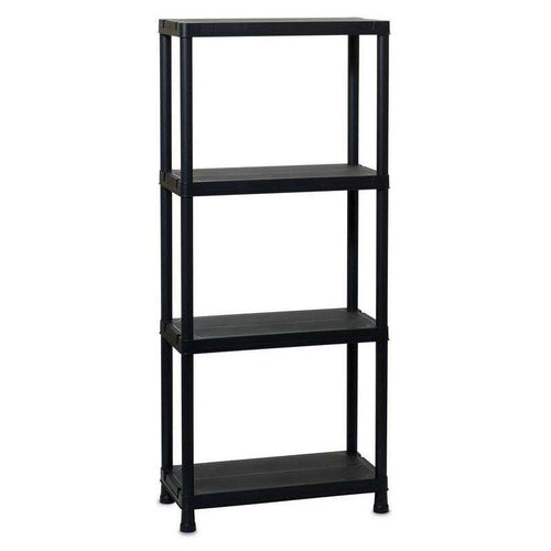 Scaffale in resina nero da esterno montaggio rapido 60 x 30 con 4 ripiani Made in Italy