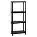 Scaffale in resina nero da esterno montaggio rapido 60 x 30 con 4 ripiani Made in Italy