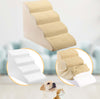 Scala-per-Animali-Domestici-Beige-4-Scalini-per-Gatti-e-Cani-Rullo-Rimuovi-Peli