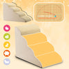 Scala-per-Animali-Domestici-Beige-4-Scalini-per-Gatti-e-Cani-Rullo-Rimuovi-Peli