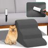 Scala-per-Animali-Domestici-Grigio-3-Scalini-per-Gatti-e-Cani-Rullo-Rimuovi-Peli
