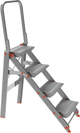 Scala sgabello Class PiU' con parapetto - 4 gradini - alluminio - Marchetti Fai da te/Prodotti per la costruzione/Scale/Scale multiuso Eurocartuccia - Pavullo, Commerciovirtuoso.it