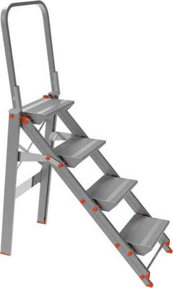 Scala sgabello Class PiU' con parapetto - 4 gradini - alluminio - Marchetti Fai da te/Prodotti per la costruzione/Scale/Scale multiuso Eurocartuccia - Pavullo, Commerciovirtuoso.it