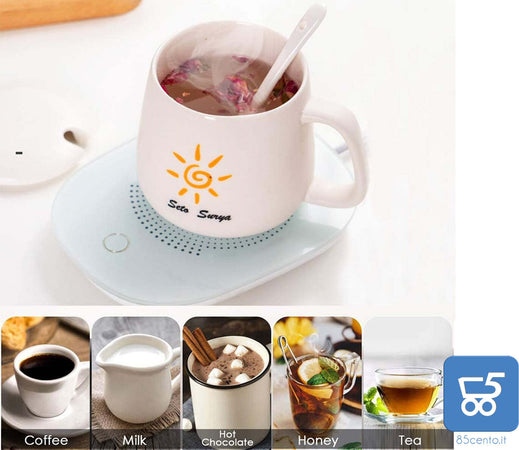 Scalda Tazza USB da caffè Bevande Piastra Riscaldante Impermeabile Temperatura costante 55 ° per Uso Domestico o in Ufficio con Interruttore Termico Smart Touch