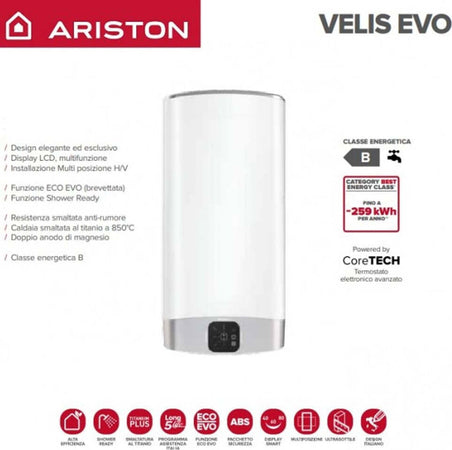 Scaldabagno-Elettrico-ad-accumulo-ARISTON-Velis-PRO-80-Doppio-Serbatoio-Cod.-3100915
