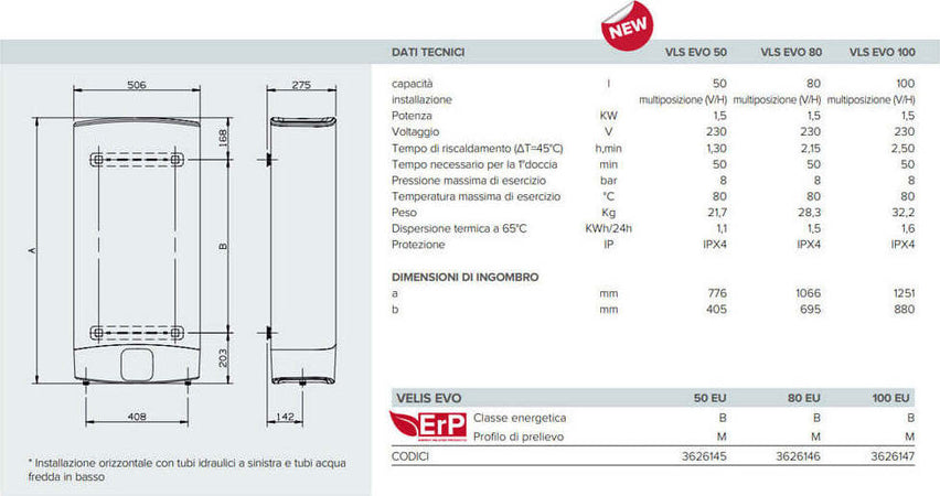 Scaldabagno-Elettrico-ad-accumulo-ARISTON-Velis-PRO-80-Doppio-Serbatoio-Cod.-3100915