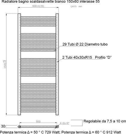 Scaldasalviette-Bianco-1500x600-interasse-550mm