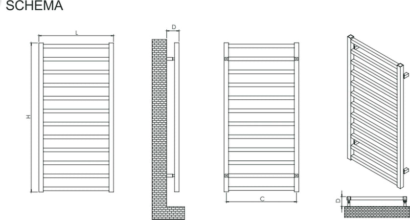 Scaldasalviette-Bianco-Klamia-1000x500-interasse-470-mm