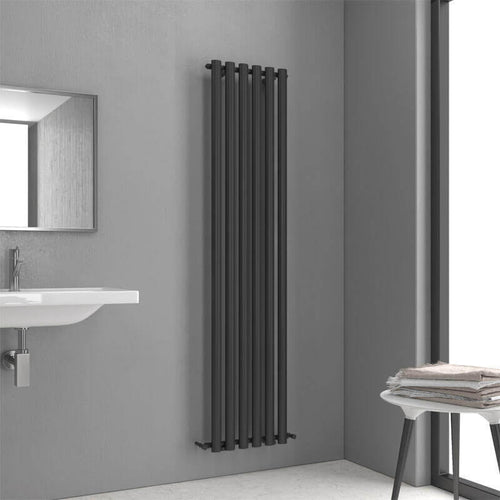 ScaldaSalviette Termoarredo Radiatore Nero Opaco Tubi Verticali Design Moderno 180x42cm finitura nero opaco Casa e cucina/Arredamento/Bagno/Set arredo bagno Shopbagno.it - Roma, Commerciovirtuoso.it