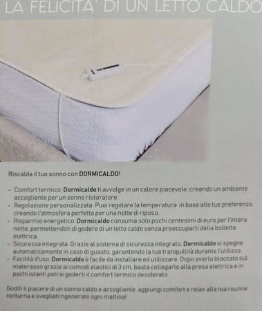 Scaldasonno Dormi Caldo Biancaluna Scaldaletto Elettrico 1 Posto 1post E Mezzo 2 Posti Tessuto Sherpa Casa e cucina/Tessili per la casa/Biancheria da letto/Coperte e trapunte/Coperte elettriche Puleo Casa - Palermo, Commerciovirtuoso.it