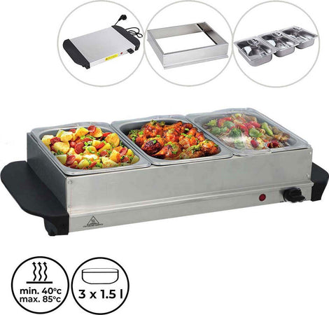 Scaldavivande Buffet Server Vassoio Riscaldante Temperatura Regolabile 3 Spazi Casa e cucina/Elettrodomestici per la cucina/Elettrodomestici speciali/Vassoi scaldavivande Trade Shop italia - Napoli, Commerciovirtuoso.it