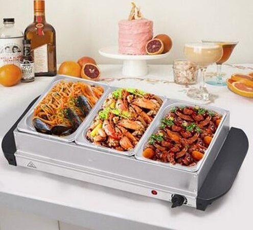 Scaldavivande Buffet Server Vassoio Riscaldante Temperatura Regolabile 3 Spazi Casa e cucina/Elettrodomestici per la cucina/Elettrodomestici speciali/Vassoi scaldavivande Trade Shop italia - Napoli, Commerciovirtuoso.it