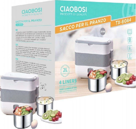 Scaldavivande Elettrico Acciaio Porta Vivande Termico Estraibile box pranzo Portatile Scaldavivande Elettrico Acciaio Porta Vivande Termico Estraibile box pranzo Portatile