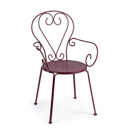 Poltrona Etienne colorata in acciaio verniciato a polvere per giardino e bar finitura opaca