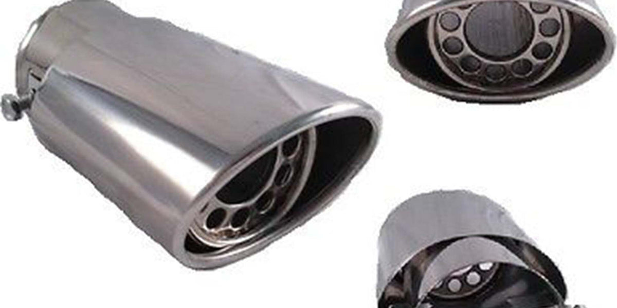 TERMINALE SCARICO INOX Universale Auto Per Marmitta Tuning Cromato Set Doppio EUR 49,90 - IT - Foto 3