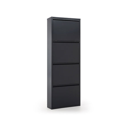 Scarpiera Slim in metallo Nero con ante basculanti porta scarpe salvaspazio da interno