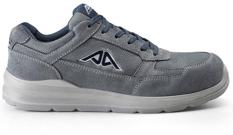 Scarpa Antinfortunistica Grigia in Pelle Camoscio Puntale in fibra di vetro Suola Antiscivolo A-LOOK S1P SRC Active Gear