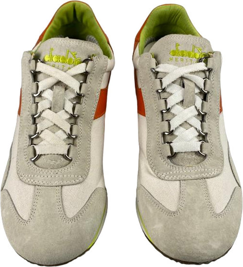 Scarpa uomo - Diadora Heritage - Equipe Stone Wash 12 - Bianco/Arancione/Grigio/Verde