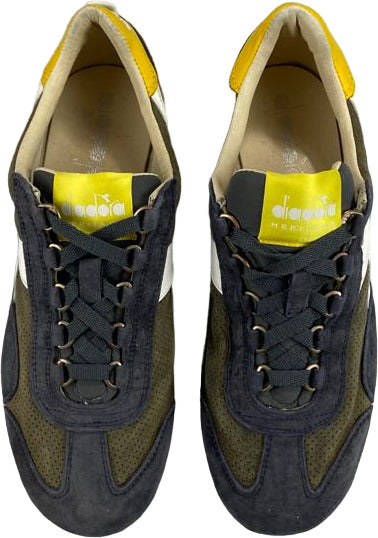 Scarpa uomo - Diadora Heritage - Equipe S SW 18 - Colore Burnt olive/bianco