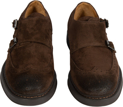 Scarpa uomo - Manifatture Etrusche - Vivel Doppia fibbia - Colore T. Moro