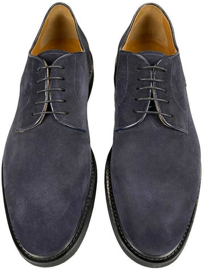 Scarpa uomo Doucal's - Derby Stringata in pelle scamosciata - Colore Blu