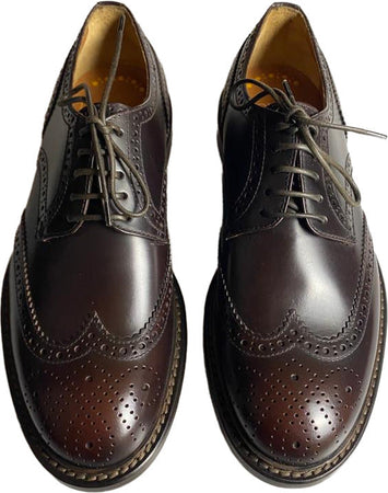 Scarpa uomo Doucal's - Derby In pelle stringate - fiore in punta - Colore marrone